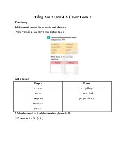 Tiếng Anh 7 Global Success Unit 4 A Closer Look 1