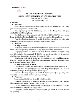 Chủ đề 11. Bài 33: Hiện tượng lặn và mọc của mặt trời | Bài giảng KHTN 6 | Cánh diều