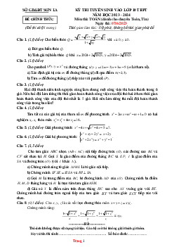 Đề thi tuyển sinh 10 THPT năm 2023-2024 toán chuyên Sở GD Sơn La (có đáp án và lời giải chi tiết)