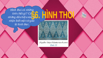 Giáo án điện tử Toán 8 Bài 6 Cánh diều: Hình thoi