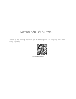 Một số câu hỏi ôn tập - Pháp luật đại cương  2024| Trường Đại học Giao thông Vận Tải