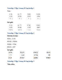 Giải SGK Toán lớp 3 trang 55, 56 Phép trừ trong phạm vi 100 000 | Cánh diều