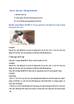 Giải Khoa học tự nhiên 9 Kết nối tri thức Bài 10: Kính lúp - Bài tập thấu kính