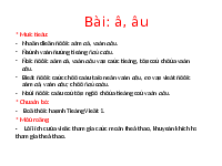 Giáo án điện tử Tiếng việt 1 bài 2 Chân trời sáng tạo: Học vấn: au, êu