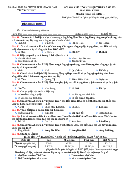 Đề thi thử THPT Quốc gia năm 2023 môn Địa Lí liên trường Quảng Nam (có đáp án)
