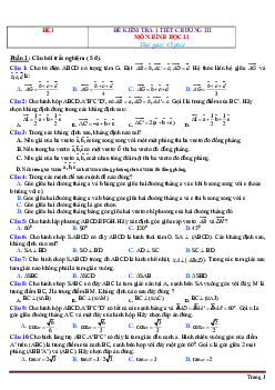 Bộ đề kiểm tra 1 tiết chương vuông góc Hình 11 (có đáp án)