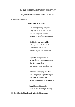 Phiếu bài tập cuối tuần môn tiếng Việt lớp 3 Tuần 26 |  Kết nối tri thức