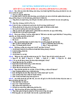 Trắc nghiệm Sử 12 bài 2 có đáp án: Liên xô và các nước Đông Âu (1945-1991)-Liên bang Nga (1991-2000)