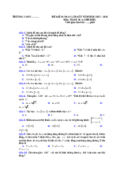 Giải đề thi học kì 1 môn Toán 10 năm 2023 - 2024 sách Cánh diều đề 4