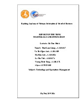 Report on the topic subject : Technology and operations management | Học viện Hành chính Quốc gia