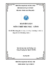 Chủ đề: Biện chứng giữa cái chung và cái riêng và vận dụng vào việc xây dựng nền kinh tế thị trường ở nước ta môn Triết học Mác - Lênin | Trường đại học Mở Hà Nội