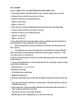 Câu hỏi trắc nghiệm và tự luận Kiểm toán | Trường Đại học Kinh tế và Quản trị Kinh doanh, Đại học Thái Nguyên