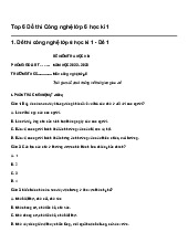 Top 6 Đề thi Công nghệ lớp 6 học kì 1