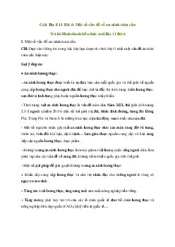 Giải Địa lí 11 Bài 6: Một số vấn đề về an ninh toàn cầu | Chân trời sáng tạo