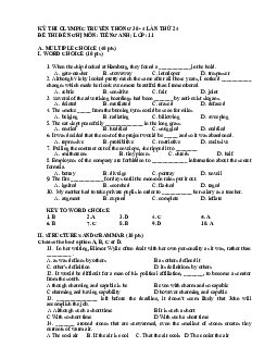 KỲ THI OLYMPIC Truyền thống  30 - 4 lần thứ 24 Đề thi đề nghị MÔN TIẾNG ANH