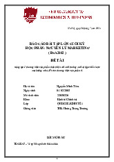 Báo cáo bài tập lớn cuối kỳ - Sáng tạo 1 thương hiệu sản phẩm thân thiện với môi trường môn Nguyên lý Marketing | Trường Quốc tế - Đại học Quốc gia Hà Nội