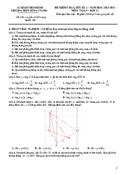 Đề thi giữa kỳ 2 Toán 11 năm 2023 – 2024 trường THPT Hùng Vương – Bình Định