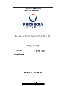 Báo cáo dự án học phần phân tích và thiết kế phần mềm | Đại học Phenika