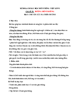 Chủ đề 29: Đường đến trường | Bài 5 | Giáo án Tiếng Việt 1 bộ sách Chân trời sáng tạo