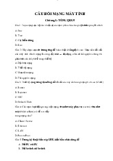 Tổng hợp CÂU HỎI MẠNG MÁY TÍNH | Đại học Kinh tế Kỹ thuật Công nghiệp