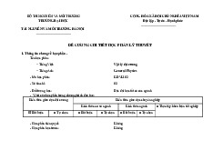 Đề cương Môn Vật lý đại cương | Đại học Tài nguyên và Môi trường Hà Nội