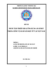Phân tích triển khai ứng dụng chatbot trong lĩnh vực bán lẻ điện tử tại Việt Nam | Thảo luận chuyển đổi số trong kinh doanh