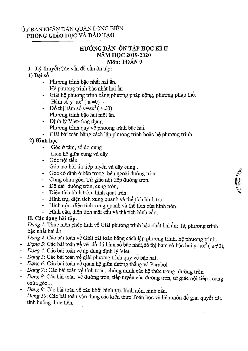 Hướng dẫn ôn tập học kì 2 Toán 9 năm 2019 – 2020 trường THCS Ngọc Lâm – Hà Nội