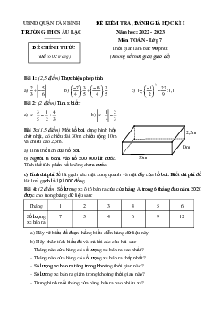 Đề học kì 1 Toán 7 năm 2022 – 2023 trường THCS Âu Lạc – TP HCM
