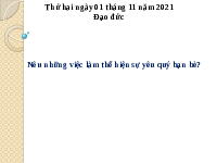 Giáo án điện tử Đạo đức 2 Kết nối tri thức:  Ôn tập giữa học kì I