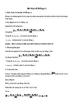 Bài tập về Đồng vị Hóa học lớp 10 - Kết Nối Tri Thức