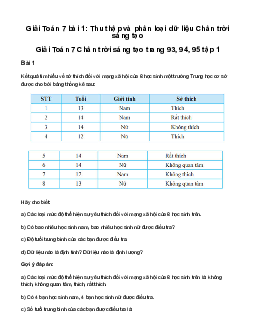 Giải Toán 7 Bài 1: Thu thập và phân loại dữ liệu | Chân trời sáng tạo