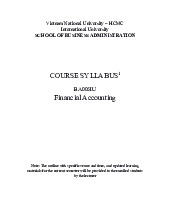 Giáo trình học phần Financial Accounting | Trường Đại học Quốc tế, Đại học Quốc gia Thành phố Hồ Chí Minh