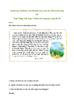 Soạn bài Viết: Luyện tập viết đoạn văn nêu tình cảm, cảm xúc - Tiếng Việt 4 Chân trời sáng tạo