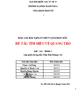 BÁO CÁO BÀI TẬP LỚN MÔN VẬT LÍ BÁN DẪN | ĐỀ TÀI: TÌM HIỂU VỀ QUANG TRỞ