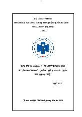Tiểu luận Nguồn , bản chất và vai trò của pháp  - Giải tích | Trường Đại học Bách khoa Thành phố Hồ Chí Minh
