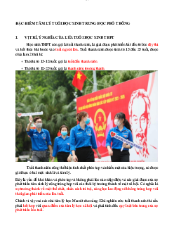 Đặc điểm tâm lí tuổi học sinh trung học phổ thông | Đại học Sư Phạm Hà Nội