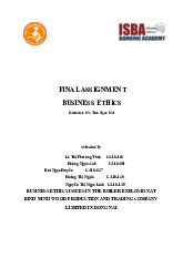 Final assignment business ethics | Học viện Hành chính Quốc gia