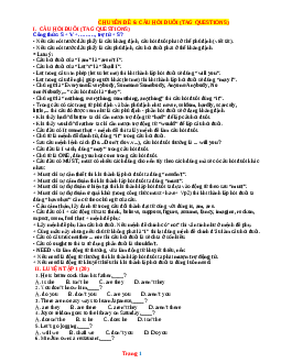 Chuyên đề câu hỏi đuôi (Tag Questions) - Tài liệu ôn thi vào 10 môn Tiếng Anh(giải chi tiết)