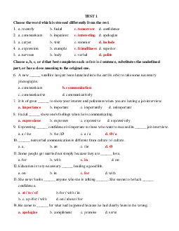 Tiếng Anh lớp 12: Test Yourself A có đáp án - Đề 1