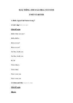 Tiếng Anh 4 Global success Starter
