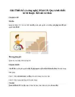 Thiết kế và công nghệ 10 bài 18: Quy trình thiết kế kĩ thuật KNTT