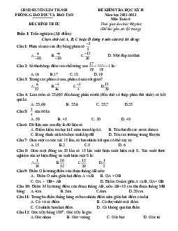 Đề học kỳ 2 Toán 6 năm 2022 – 2023 phòng GD&ĐT Kim Thành – Hải Dương
