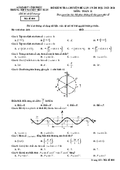 Đề kiểm tra lần 1 Toán 11 năm 2023 – 2024 trường THPT Nguyễn Viết Xuân – Vĩnh Phúc