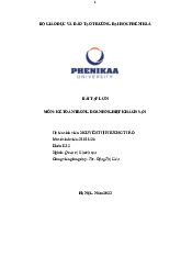 Bài tập tiểu luận lớn học phần Kế toán trong doanh nghiệp khách sạn | Trường Đại học Phenikaa