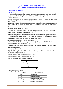 Phân dạng và bài tập xác suất của biến cố