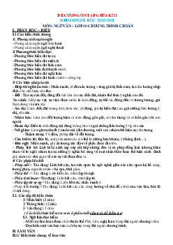 Đề cương ôn tập giữa học kỳ 2 ngữ văn 10