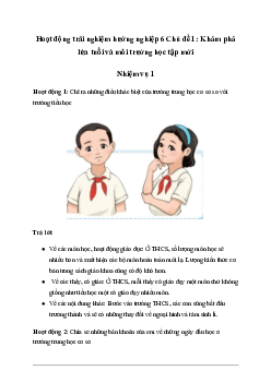 Giải hoạt động trải nghiệm 6: Khám phá lứa tuổi và môi trường học tập mới - Chân Trời Sáng Tạo