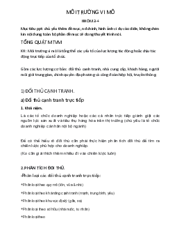 Môi trường vi mô | Kinh tế vi mô | Trường đại học Thương mại