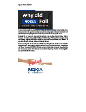 Phân Tích Nguyên Nhân Thất Bại Của Nokia Trong Ngành Di Động
