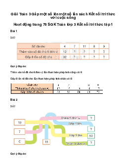 Giải Toán 3 Bài 24: Gấp một số lên một số lần | Kết nối tri thức